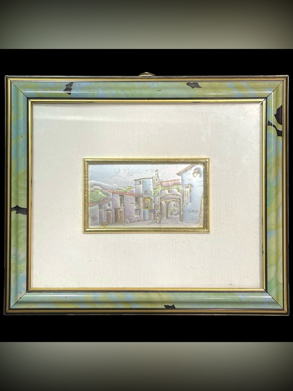 Vintage 1970s Creazioni Artistiche Su Metalli Preziosi Colored Miniature Artwork